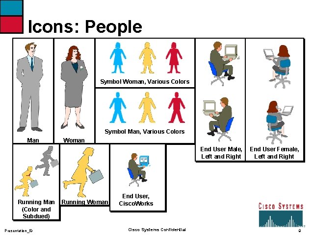 Icons: People Symbol Woman, Various Colors Symbol Man, Various Colors Man Woman End User