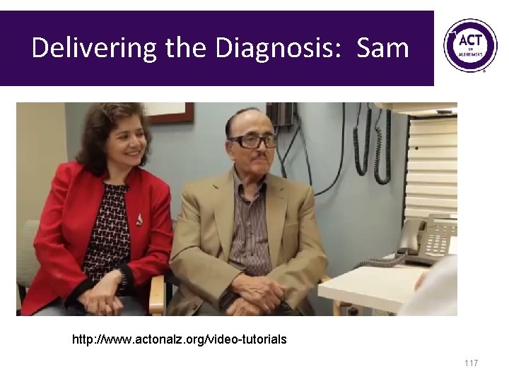 Delivering the Diagnosis: Sam http: //www. actonalz. org/video-tutorials 117 