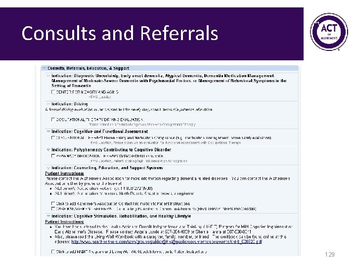 Consults and Referrals 129 