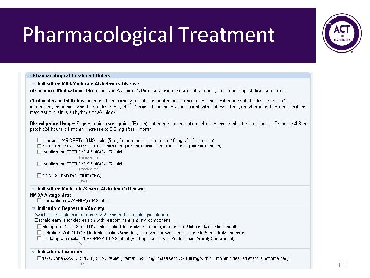 Pharmacological Treatment 130 