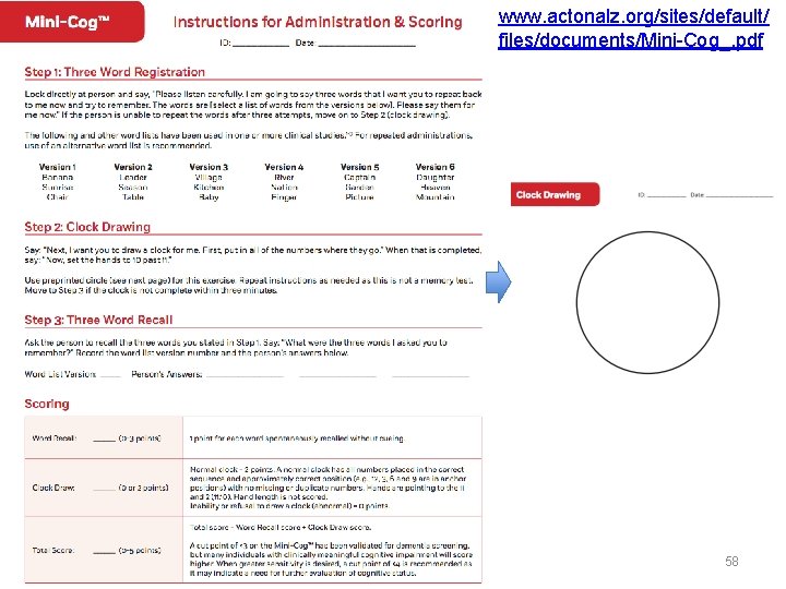 www. actonalz. org/sites/default/ files/documents/Mini-Cog_. pdf 58 www. actonalz. org/sites/default/ files/documents/Mini-Cog_. pdf 58