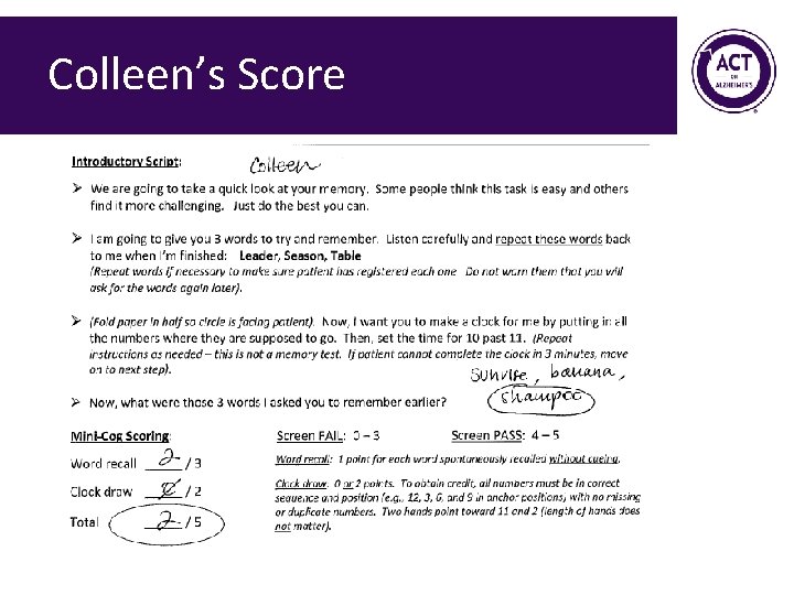 Colleen’s Score 