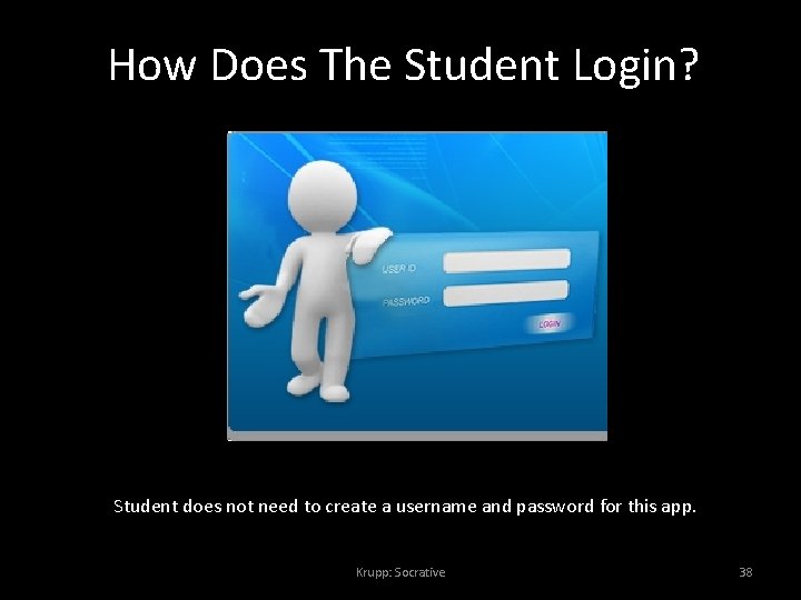 How Does The Student Login? Student does not need to create a username and