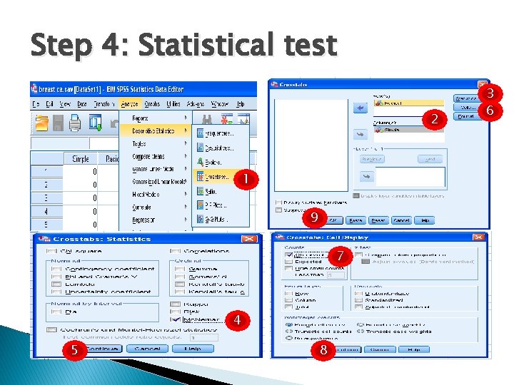 Step 4: Statistical test 2 1 9 7 4 5 8 3 6 