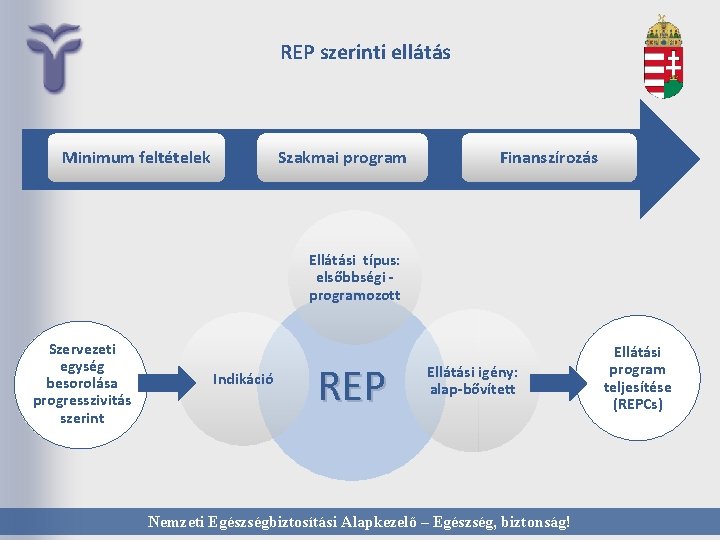 REP szerinti ellátás Minimum feltételek Szakmai program Finanszírozás Ellátási típus: elsőbbségi programozott Szervezeti egység