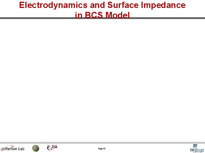 Electrodynamics and Surface Impedance in BCS Model Page 62 
