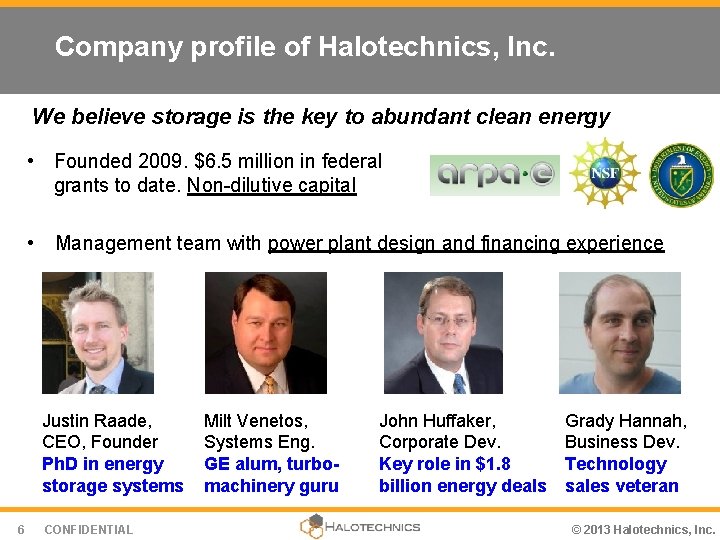 Company profile of Halotechnics, Inc. We believe storage is the key to abundant clean