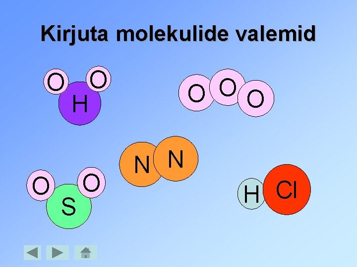 Kirjuta molekulide valemid O O H S O O O N N H Cl