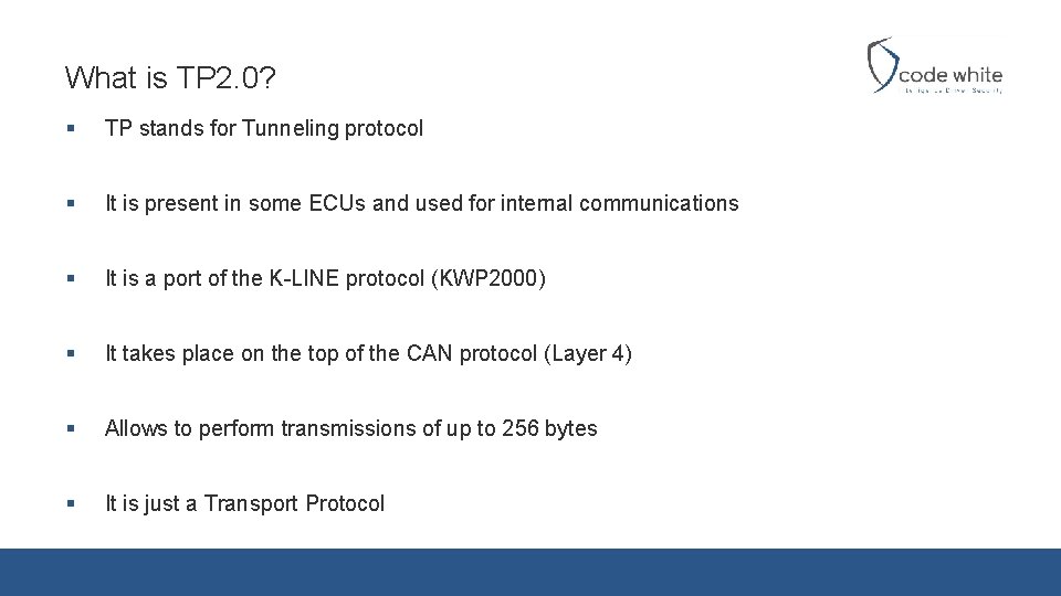 What is TP 2. 0? § TP stands for Tunneling protocol § It is