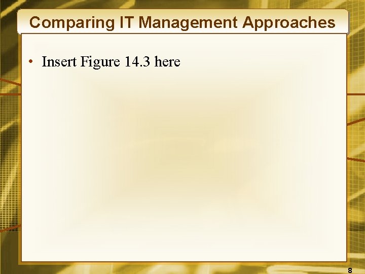 Comparing IT Management Approaches • Insert Figure 14. 3 here 8 