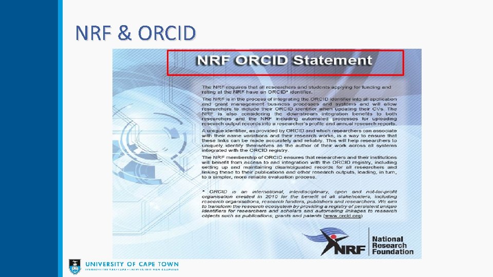  NRF & ORCID 