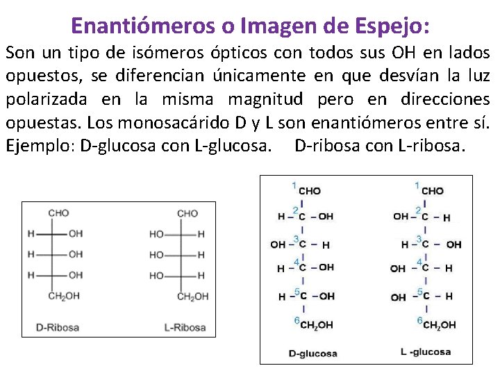 Enantiómeros o Imagen de Espejo: Son un tipo de isómeros ópticos con todos sus