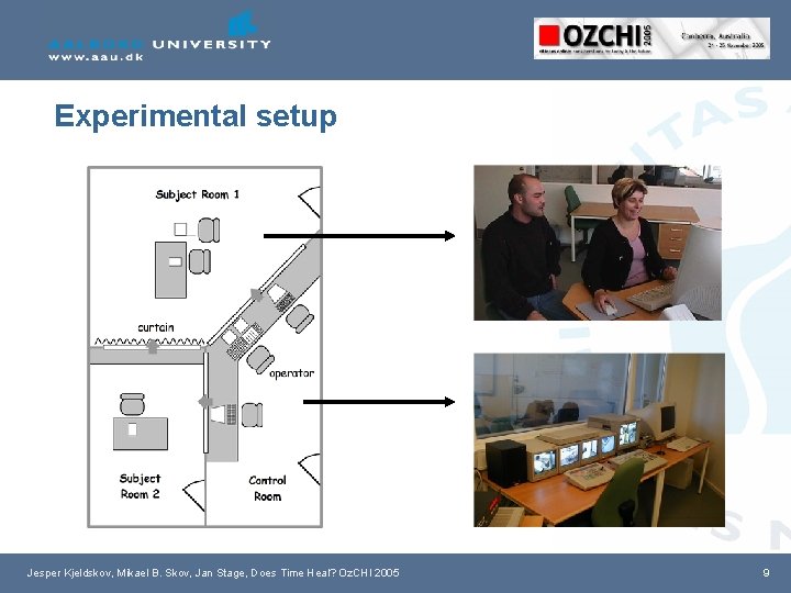 Experimental setup Jesper Kjeldskov, Mikael B. Skov, Jan Stage, Does Time Heal? Oz. CHI