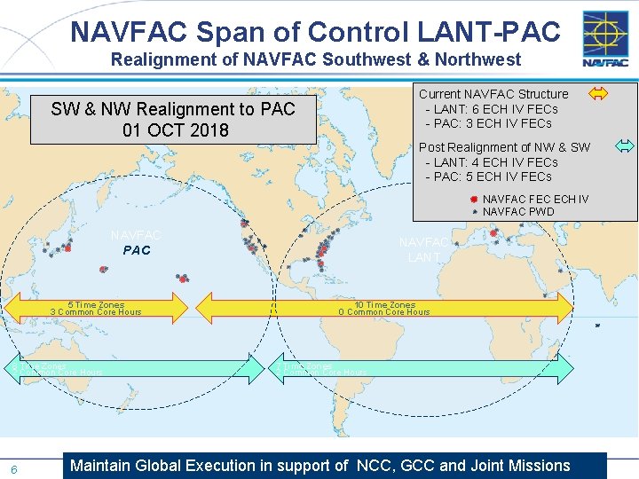 NAVFAC Span of Control LANT-PAC Realignment of NAVFAC Southwest & Northwest SW & NW