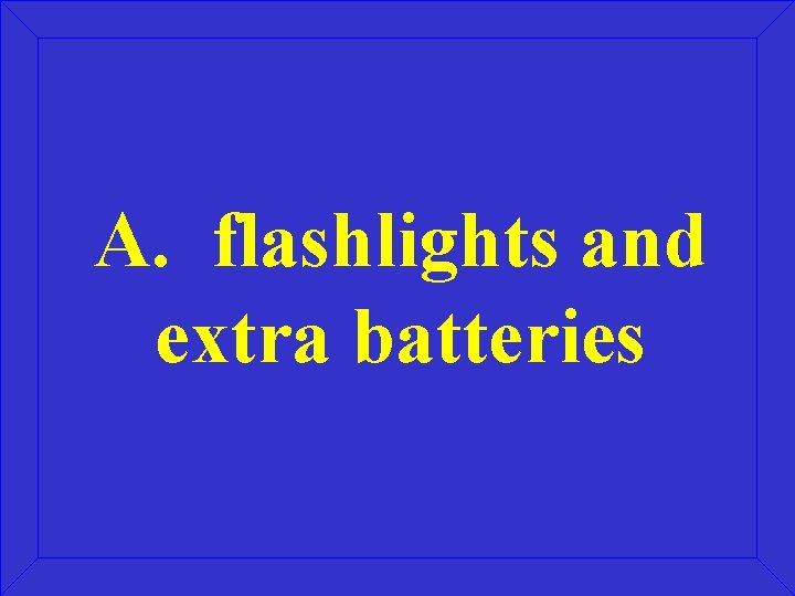 A. flashlights and extra batteries 