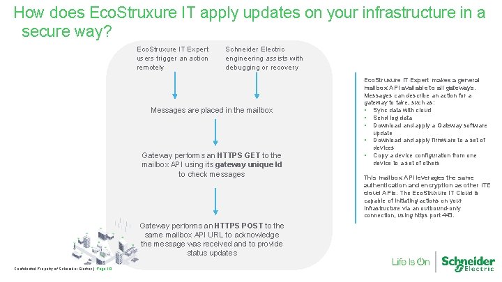 How does Eco. Struxure IT apply updates on your infrastructure in a secure way?