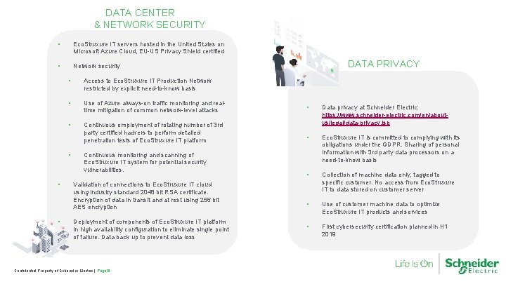 DATA CENTER & NETWORK SECURITY • Eco. Struxure IT servers hosted in the United