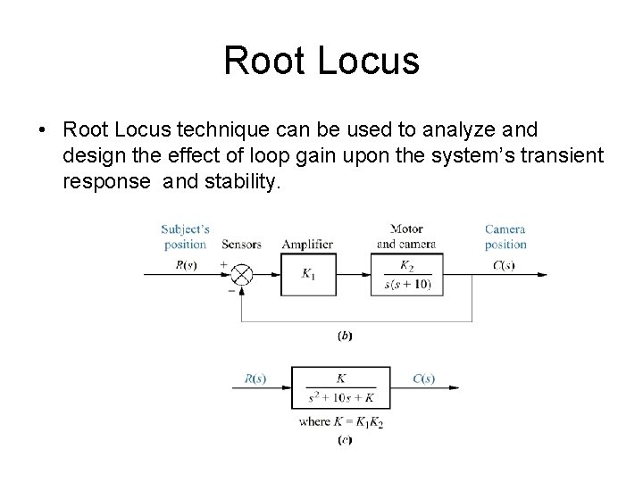 Root Locus • Root Locus technique can be used to analyze and design the