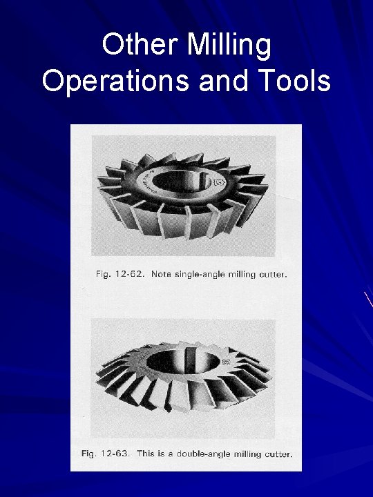Other Milling Operations and Tools 