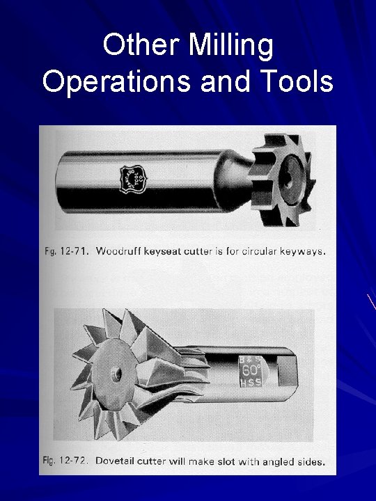 Other Milling Operations and Tools 