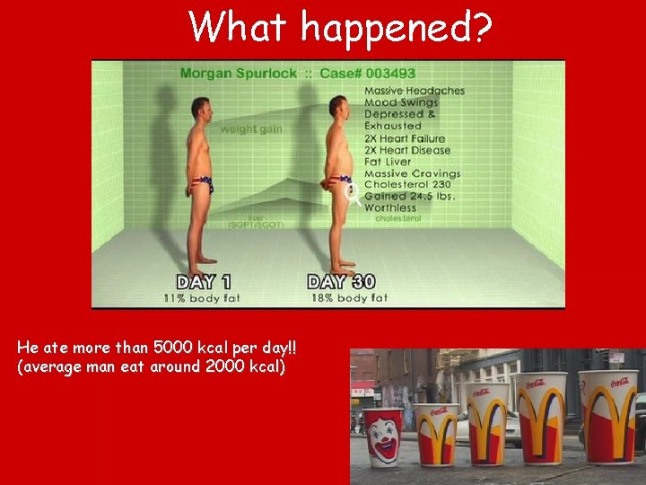 What happened? He ate more than 5000 kcal per day!! (average man eat around