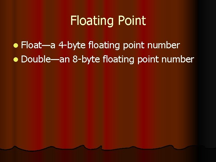 Data Types in Java James Burns Recitation l