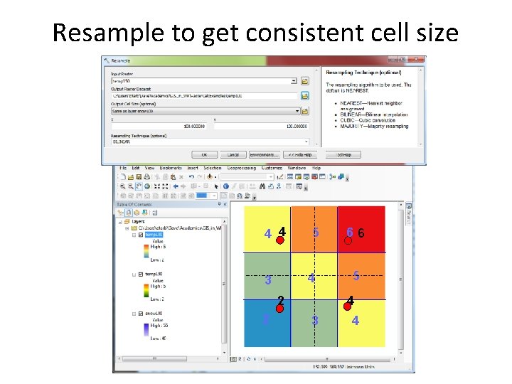 Resample to get consistent cell size 4 4 5 4 3 5 4 2