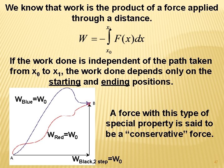We know that work is the product of a force applied through a distance.