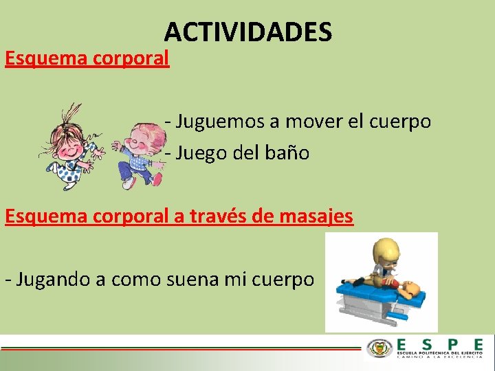 ACTIVIDADES Esquema corporal - Juguemos a mover el cuerpo - Juego del baño Esquema