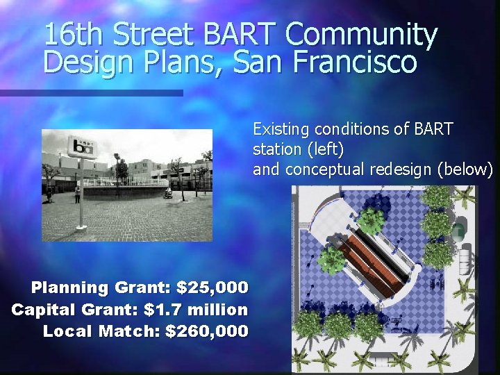 16 th Street BART Community Design Plans, San Francisco Existing conditions of BART station