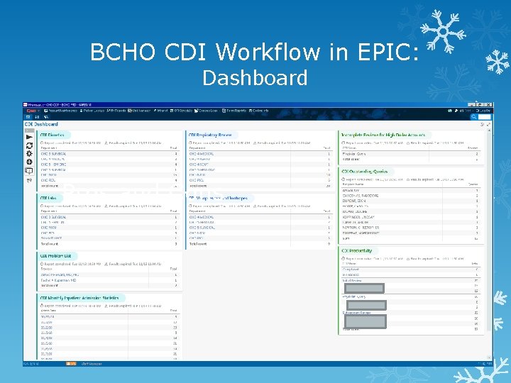 BCHO CDI Workflow in EPIC: Dashboard Pros and Cons 
