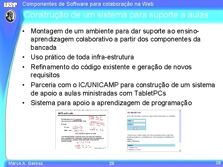 Componentes de Software para colaboração na Web Construção de um sistema para suporte a