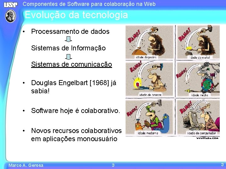 Componentes de Software para colaboração na Web Evolução da tecnologia • Processamento de dados