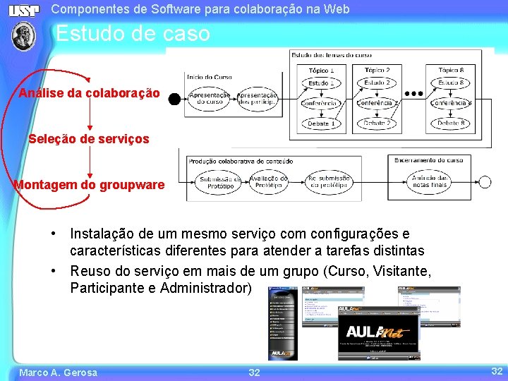 Componentes de Software para colaboração na Web Estudo de caso Análise da colaboração Seleção