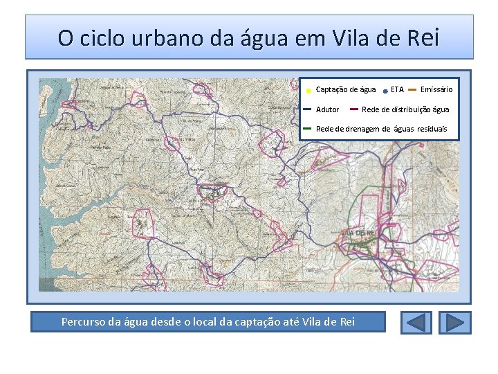 O ciclo urbano da água em Vila de Rei Captação de água Adutor ETA