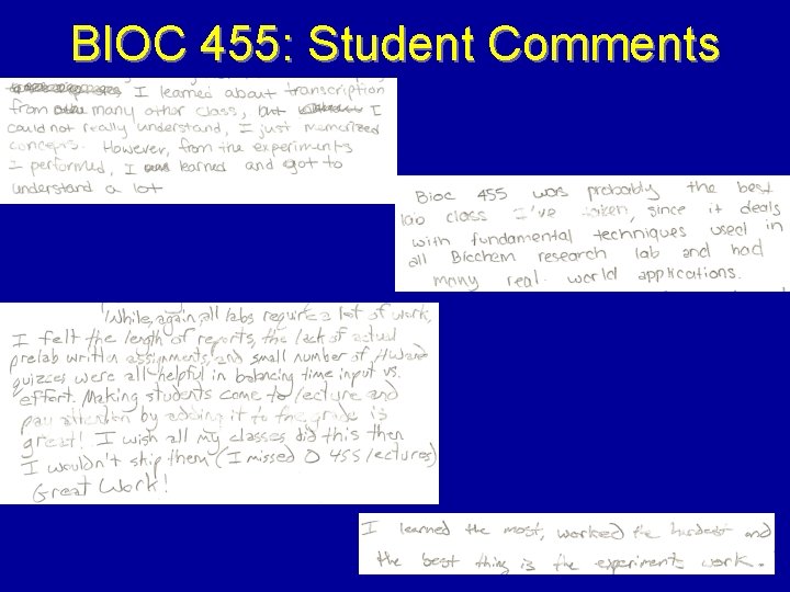 BIOC 455: Student Comments 