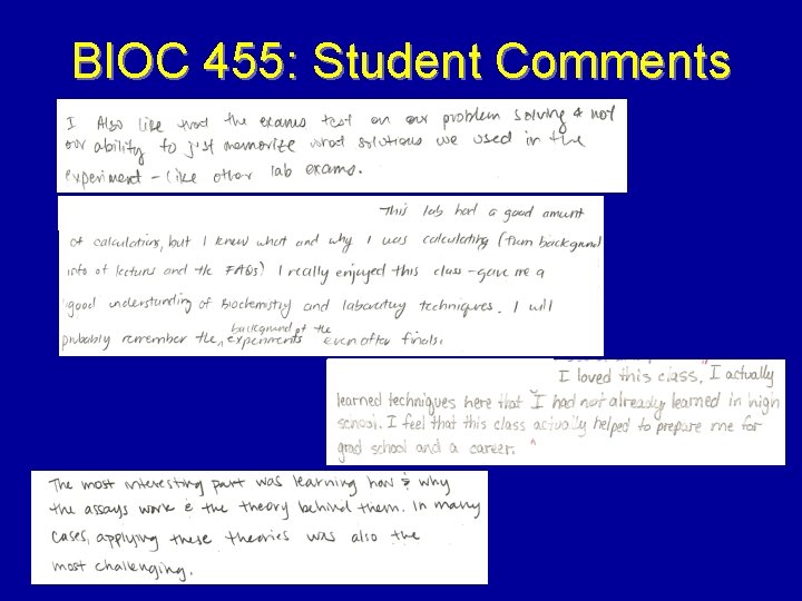 BIOC 455: Student Comments 