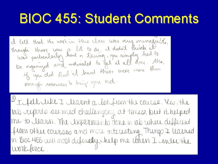 BIOC 455: Student Comments 