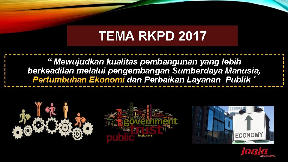 TEMA RKPD 2017 “ Mewujudkan kualitas pembangunan yang lebih berkeadilan melalui pengembangan Sumberdaya Manusia,