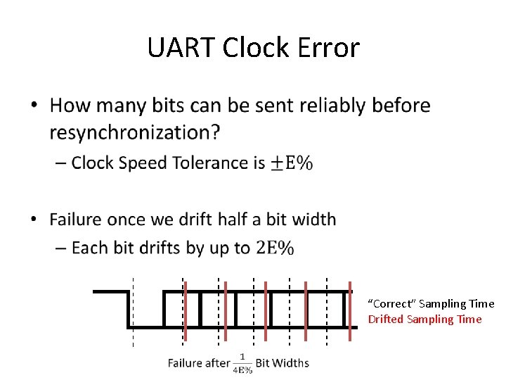 UART Clock Error • “Correct” Sampling Time Drifted Sampling Time 