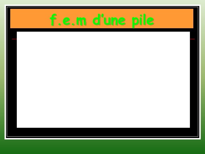 f. e. m d’une pile 