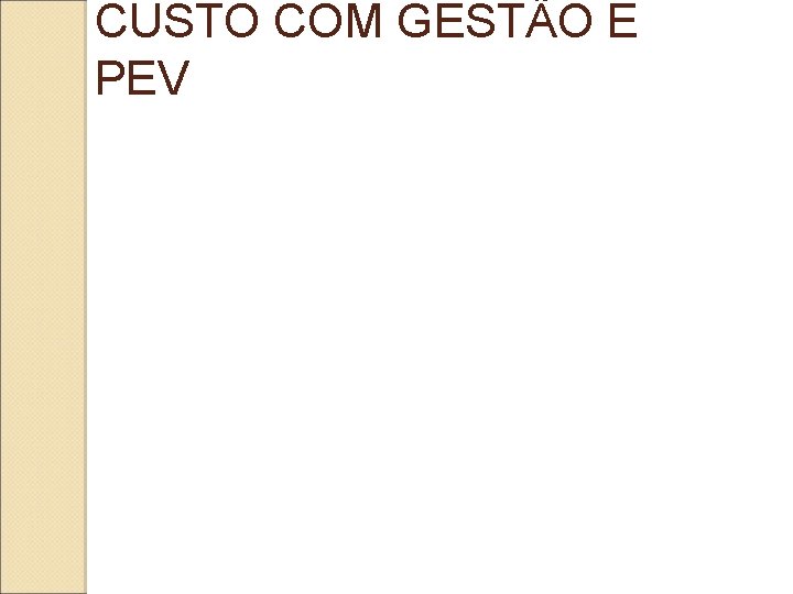 CUSTO COM GESTÃO E PEV 