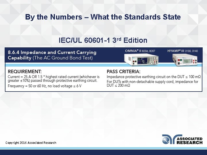 By the Numbers – What the Standards State IEC/UL 60601 -1 3 rd Edition