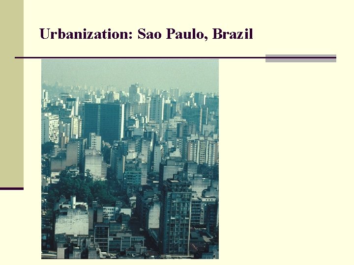 Urbanization: Sao Paulo, Brazil 