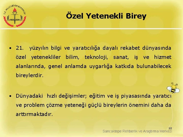 Özel Yetenekli Birey • 21. yüzyılın bilgi ve yaratıcılığa dayalı rekabet dünyasında özel yetenekliler