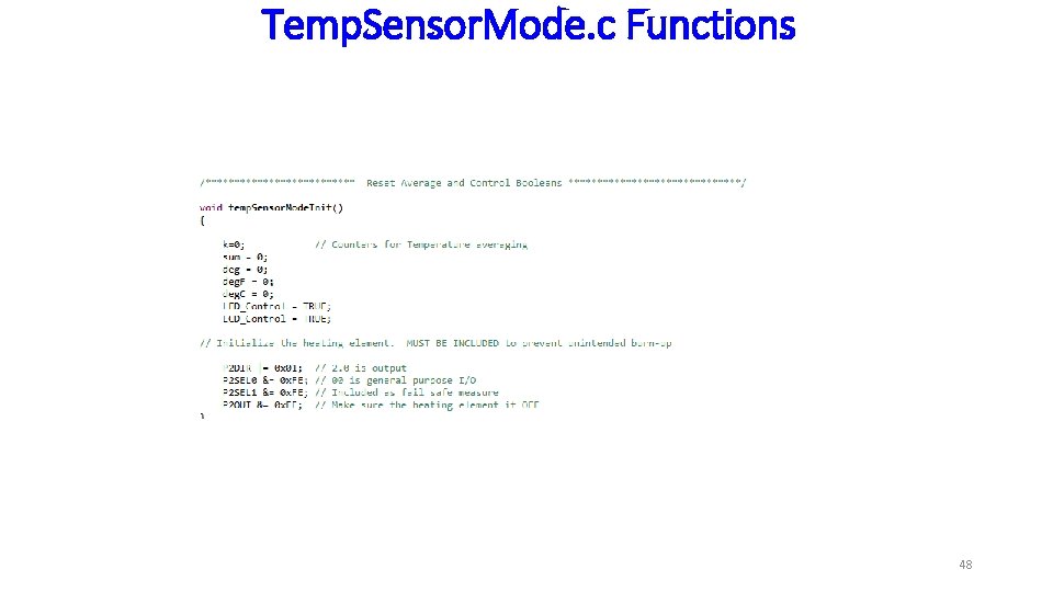 Temp. Sensor. Mode. c Functions 48 