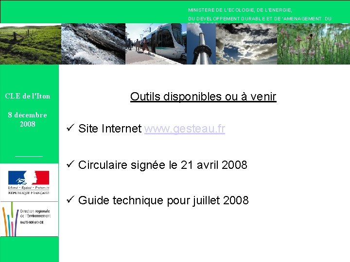 MINISTERE DE L’ECOLOGIE, DE L’ENERGIE, DU DEVELOPPEMENT DURABLE ET DE ‘AMENAGEMENT DU TERRITOIRE AGEMENT