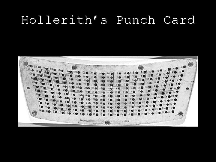 Hollerith’s Punch Card Matiste 2015 