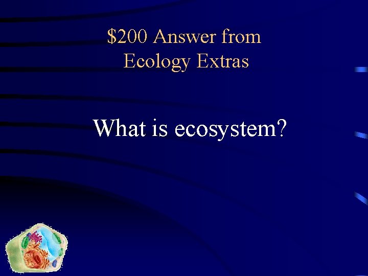 $200 Answer from Ecology Extras What is ecosystem? 