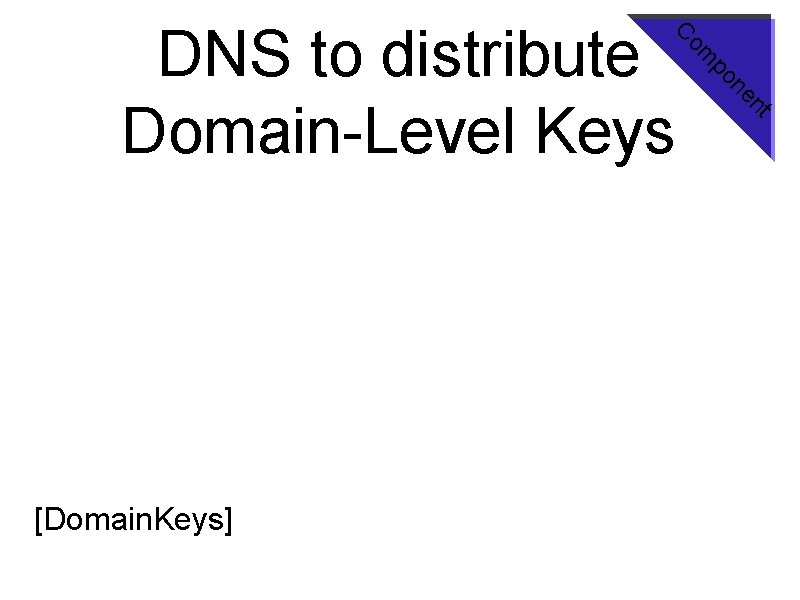 t n ne po [Domain. Keys] om C DNS to distribute Domain-Level Keys 